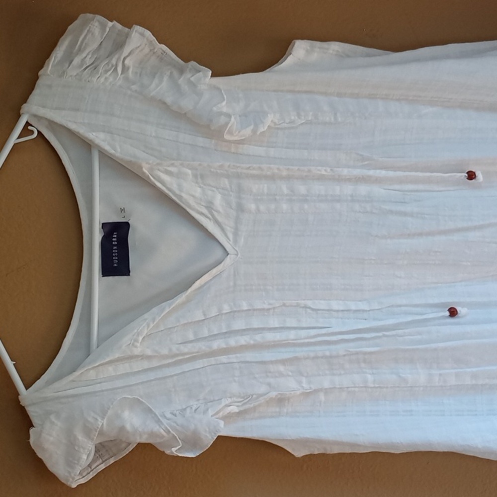 Hudson Gray Women's White Boho Sleeveless Mini Dress size L - Picture 2 of 10